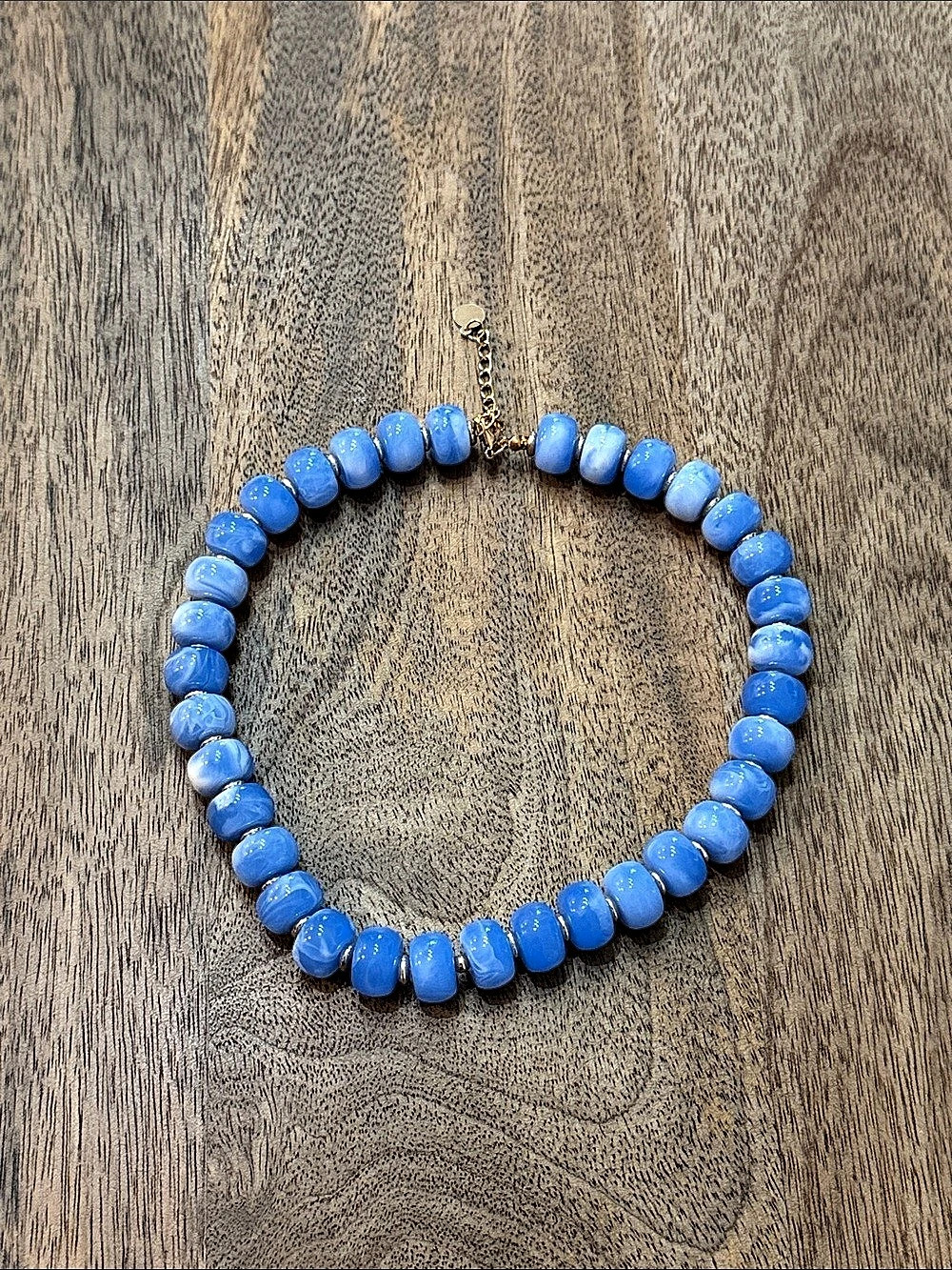 Blue Beaded Necklace New